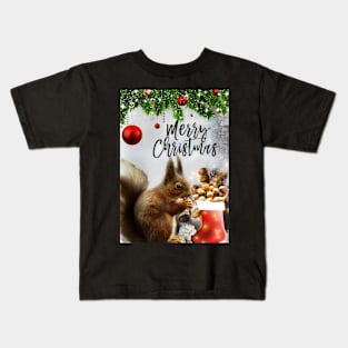 Official Campus Squirrel Report Christmas Squirrel! Merry Christmas Squirrel. Kids T-Shirt